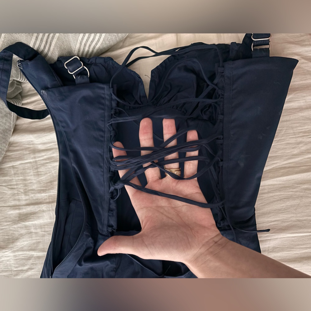 CARMEN defected (see photos) French Navy Bustier Sundress XS. - Picture 3 of 13